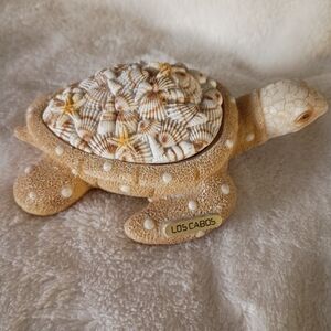 Tan and Cream Turtle Figurine Trinket